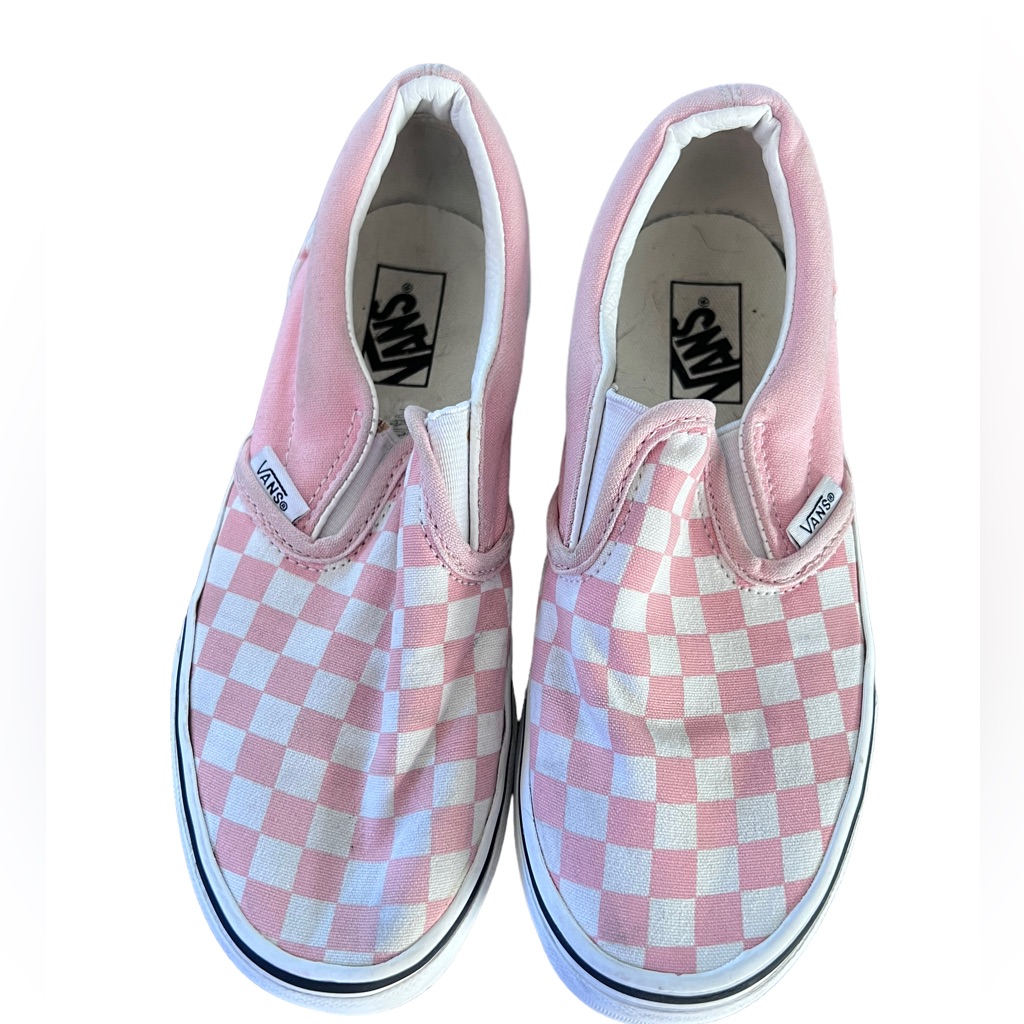 Pink Checkered Vans Kids Size 2.5